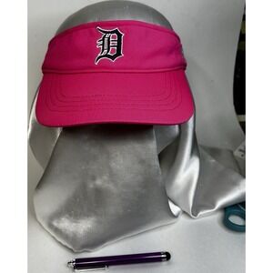 Detroit Tigers MLB Kroger Adjustable Visor Bright Pink Embroidered Logo Hat